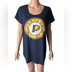 NBA INDIANA PACERS womens short sleeve oversized logo short sleeve shirt NWT